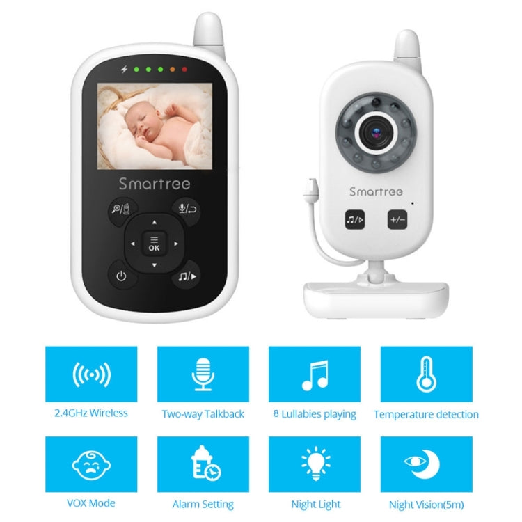 UU24 2.4 Inch Wireless Baby Monitor Camera Temperature Monitor 2 Way Audio VOX Lullaby EU Plug by bashfashion