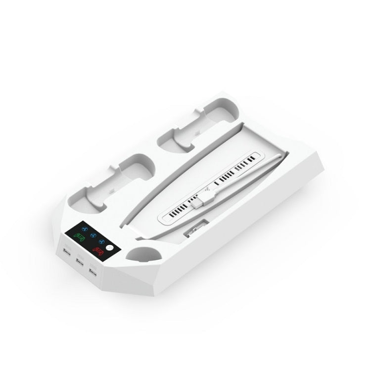 For PS5 DE/UHD 2 In 1 Handheld Console Cooling Stand Fan Base(White) by bashfashion