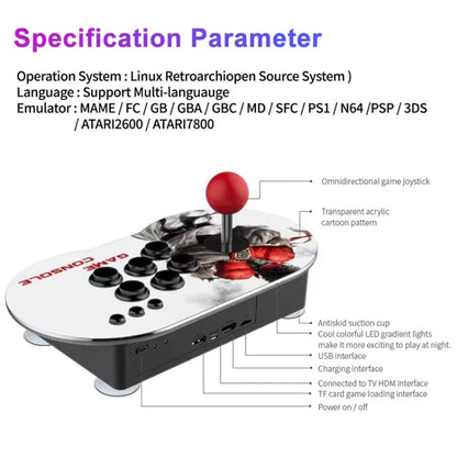 MANTE1 MT6 TV Console Game Joystick Turret HD 4K Game 3 Persons 32G Built-in 10000 Games+Wireless Handle by MANTE1