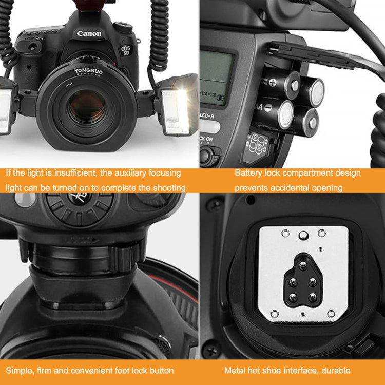 For Canon TTL Oral Insect Insect Teeth Ring Light YONGNUO YN24EX Macro Ring Flash Speedlite(Black) by YONGNUO