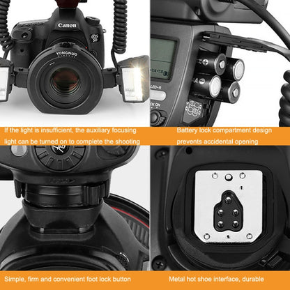 For Canon TTL Oral Insect Insect Teeth Ring Light YONGNUO YN24EX Macro Ring Flash Speedlite(Black) by YONGNUO