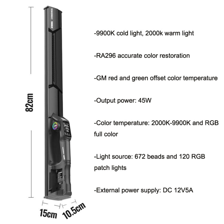 YONGNUO YN660 RGB Standard Version+Power Adapter Colorful Stick Light Hand Holds LED Photography Fill Lights by bashfashion