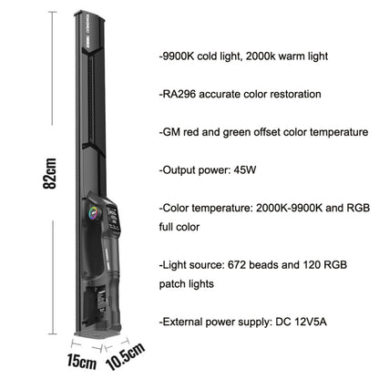 YONGNUO YN660 RGB Standard Version+Power Adapter Colorful Stick Light Hand Holds LED Photography Fill Lights by bashfashion