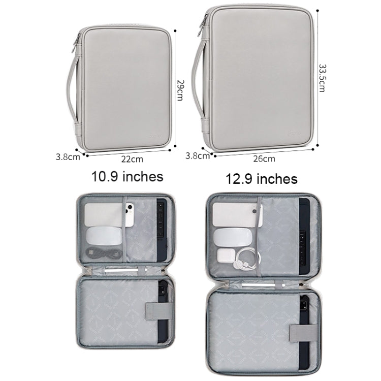 Baona BN-Q015 Leather Waterproof Shock Absorbing Handheld Tablet Bag, Size: 10.9 inches(Apricot) by Baona