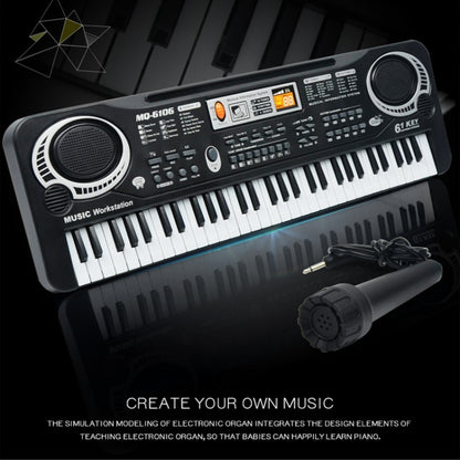 MQ6106 61-Keys Multifunctional Electronic Organ Children Toy with Microphone, Spec: EU Plug by bashfashion