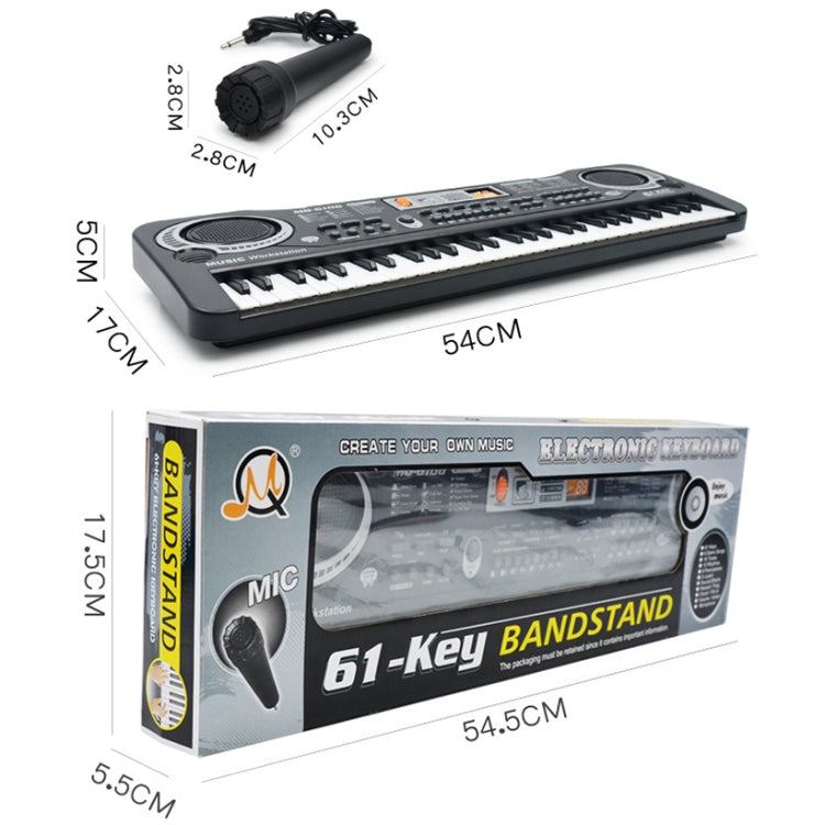 MQ6106 61-Keys Multifunctional Electronic Organ Children Toy with Microphone, Spec: EU Plug by bashfashion