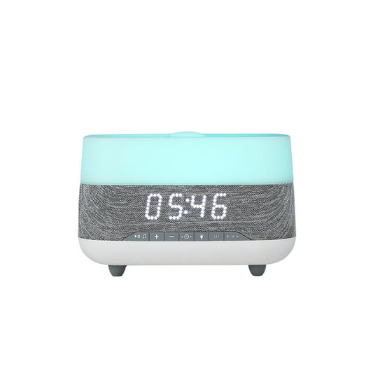 300ml Bluetooth Clock Aromatherapy Humidifier with Seven-color Ambient Light,EU Plug(Gray White) by bashfashion