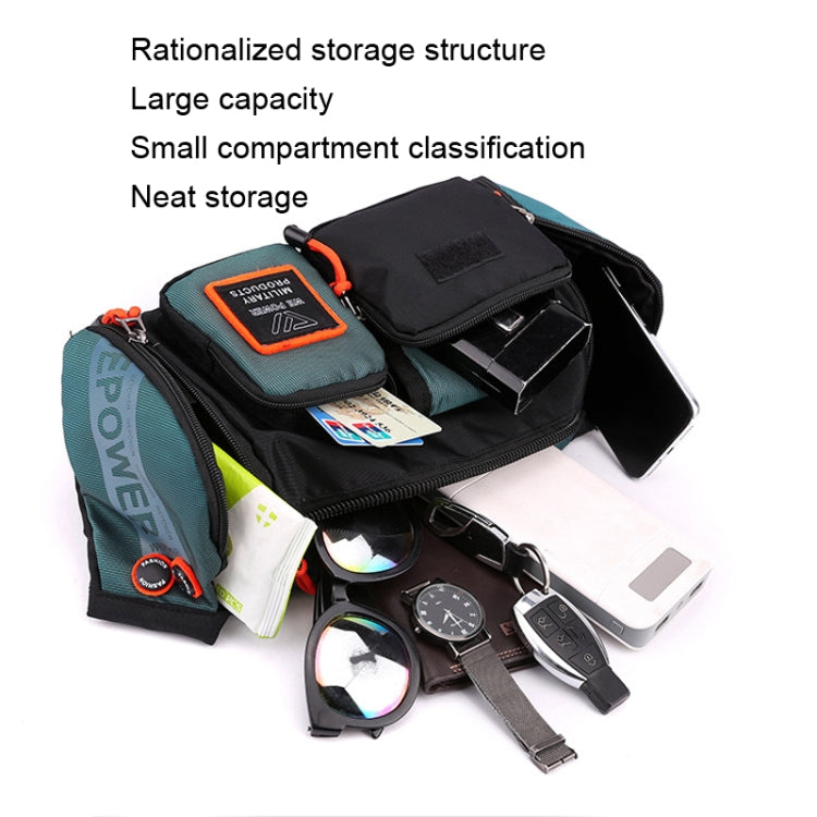 HAOSHUAI 5601 Men Leisure Waterproof Chest Bag Messenger Large Capacity Commute Bag(Dark Blue) by HAOSHUAI