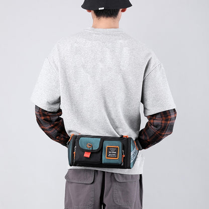 HAOSHUAI 5601 Men Leisure Waterproof Chest Bag Messenger Large Capacity Commute Bag(Grey) by HAOSHUAI