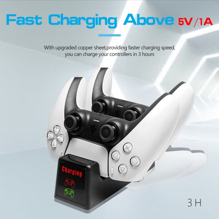 For PS5 SYP-1018 Gamepad Charging Bracket Dual Dock Charger with LED Indicator by bashfashion