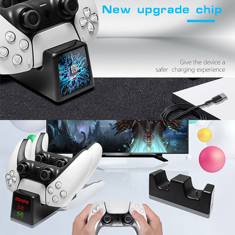 For PS5 SYP-1018 Gamepad Charging Bracket Dual Dock Charger with LED Indicator by bashfashion