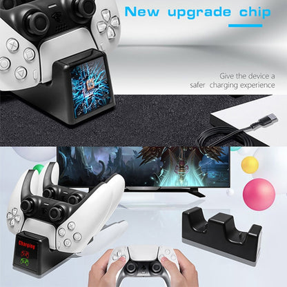 For PS5 SYP-1018 Gamepad Charging Bracket Dual Dock Charger with LED Indicator by bashfashion