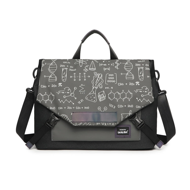 LUCKYBAT Laptop Bag Airbag Anti-drop Crossbody Handbag, Size: S 13.3-16 Inch(Black Gray Equation) by bashfashion