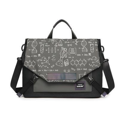 LUCKYBAT Laptop Bag Airbag Anti-drop Crossbody Handbag, Size: S 13.3-16 Inch(Black Gray Equation) by bashfashion