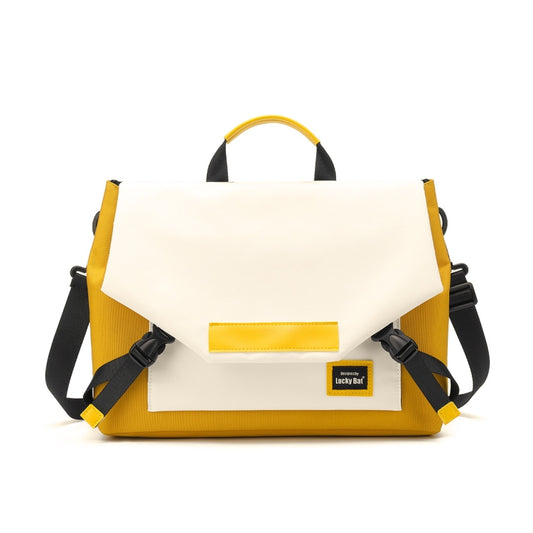 LUCKYBAT Laptop Bag Airbag Anti-drop Crossbody Handbag, Size: S 13.3-16 Inch(Turmeric White) by bashfashion