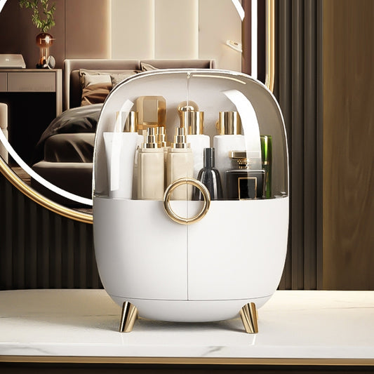 Cosmetic Desktop Dustproof Storage Box Skin Care Product Rack(White) by bashfashion