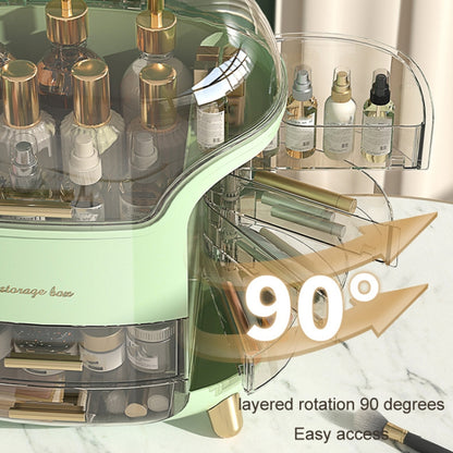 Desktop Dressing Table Cosmetic Dustproof Storage Box(Green) by bashfashion