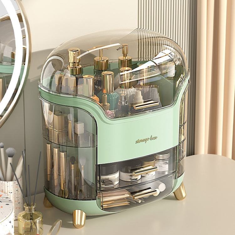 Desktop Dressing Table Cosmetic Dustproof Storage Box(Green) by bashfashion
