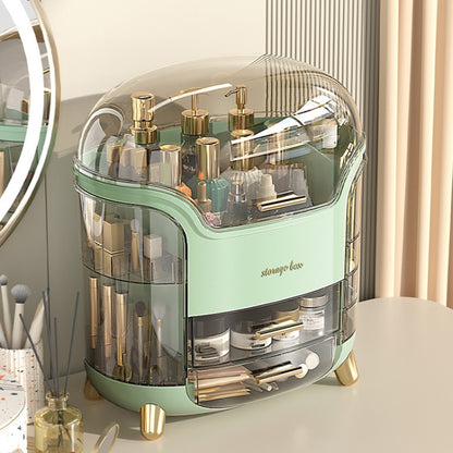 Desktop Dressing Table Cosmetic Dustproof Storage Box(Green) by bashfashion