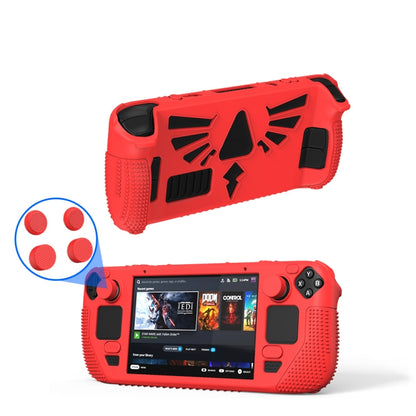 For Steam Deck V V4-1 Pocket Consoles Silicone Non-slip Protective Case with Holder Function(Red) by bashfashion