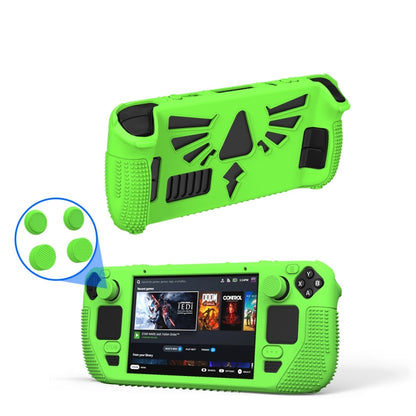 For Steam Deck V V4-1 Pocket Consoles Silicone Non-slip Protective Case with Holder Function(Green) by bashfashion