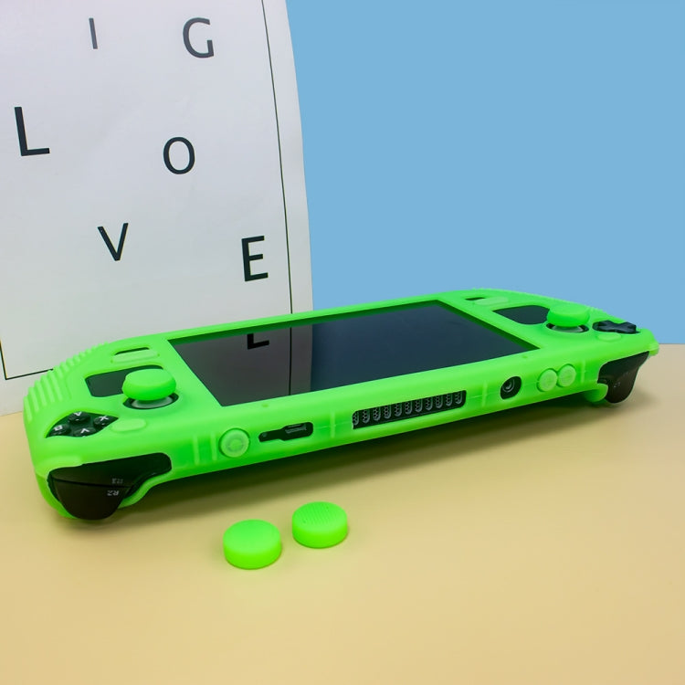 For Steam Deck V V4-1 Pocket Consoles Silicone Non-slip Protective Case with Holder Function(Green) by bashfashion