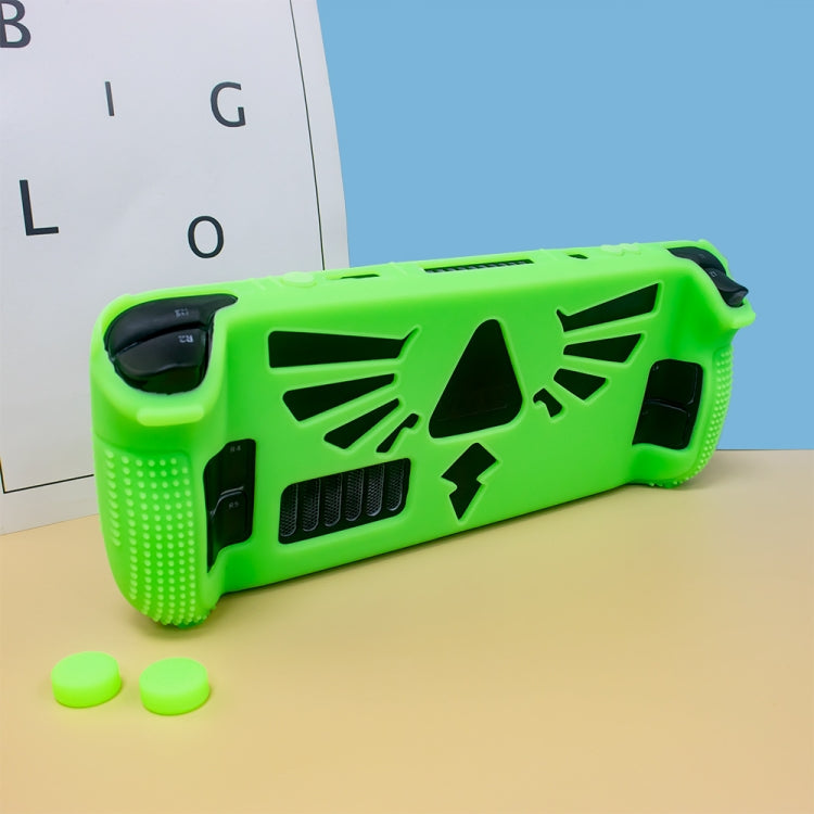 For Steam Deck V V4-1 Pocket Consoles Silicone Non-slip Protective Case with Holder Function(Green) by bashfashion