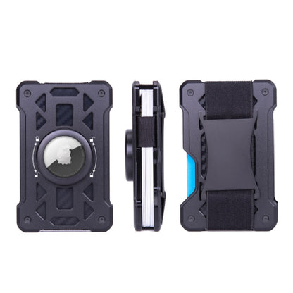 For AirTag Tracker Card Holder Metal Anti-Theft RFID Wallet(A Model Blue) by bashfashion