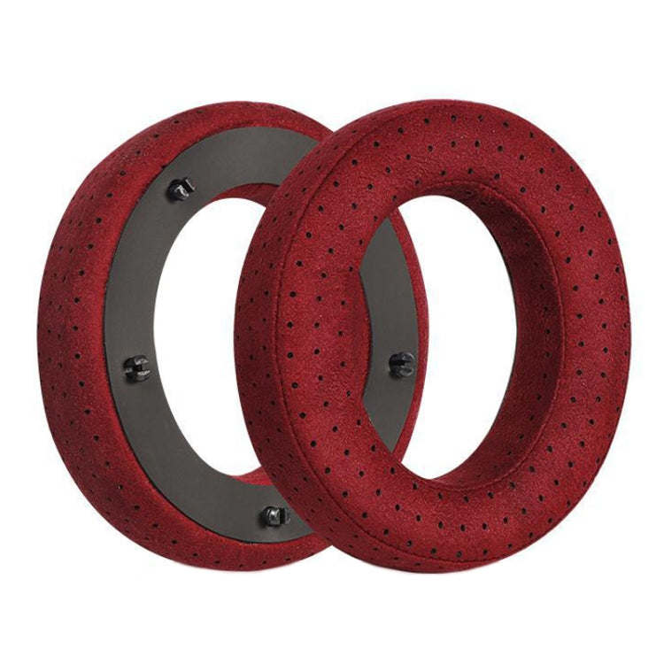 For Focal Clear MG Pro 2pcs Leather Breathable and Comfortable Headset Cover, Color: Fiber Red by bashfashion