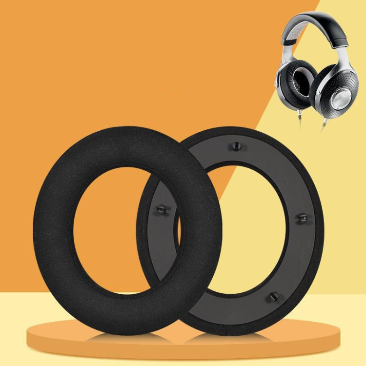 For Focal Clear MG Pro 2pcs Leather Breathable and Comfortable Headset Cover, Color: Lambskin Black by bashfashion