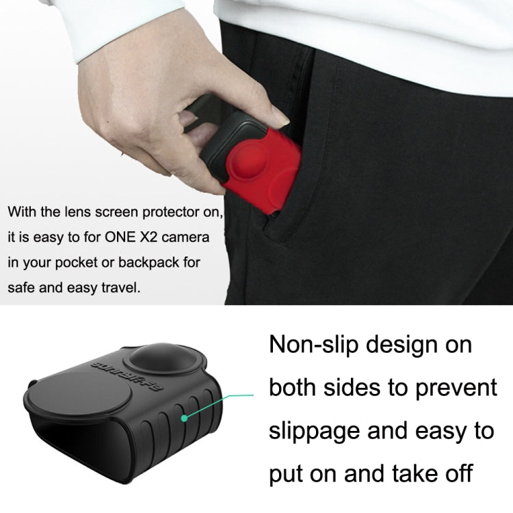 For Insta360 One X2 Sunnylife ST-Q9420 Silicone Protective Case Black Lens Screen Case by Sunnylife