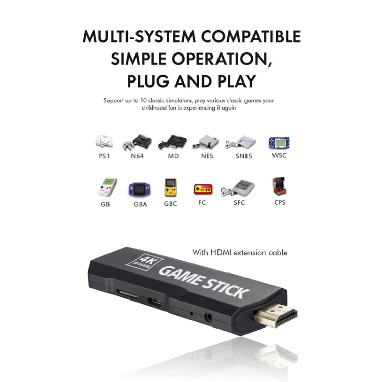 GD10 2.4G Wireless 4K HD TV Game Console PSP Game Box 64G Built-in 30,000 Games by bashfashion