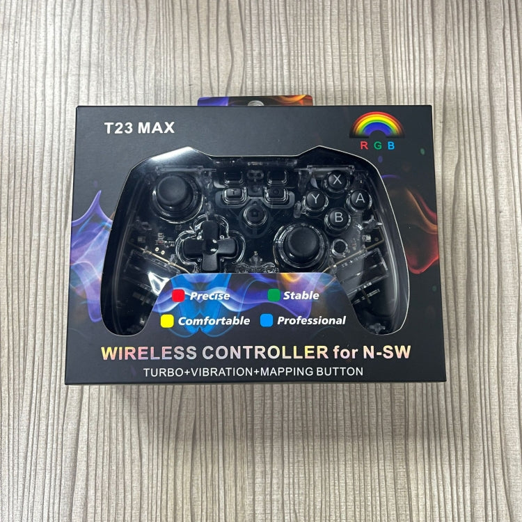 For Switch Pro Wireless Bluetooth Gamepad With LED Light Wake Up Function(Transparent) by bashfashion