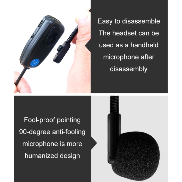 One For Two Outdoor Wireless Microphone Audio Headset Amplifier Loudspeaker(Black) by bashfashion