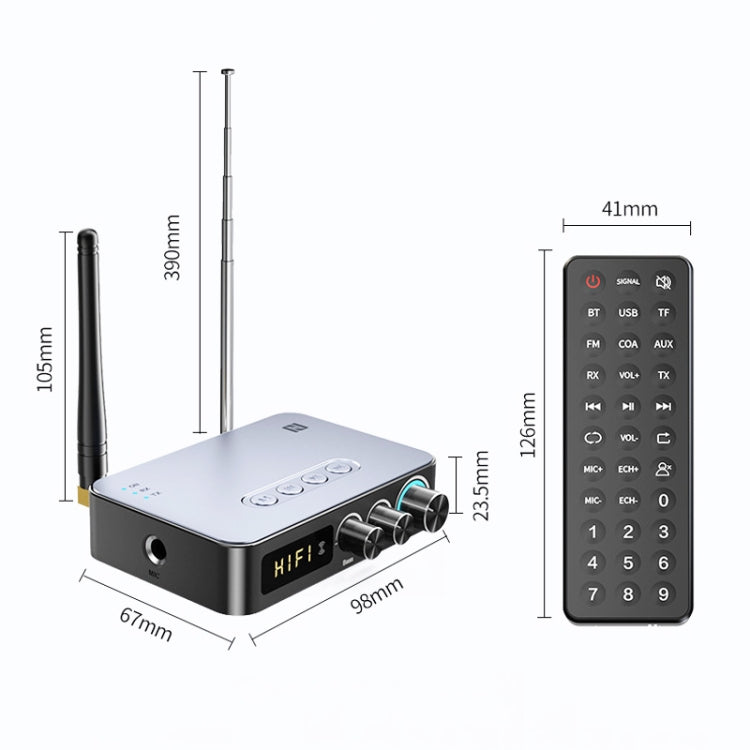 M9 Pro 5.1 Bluetooth Receiver Launcher FM Radio 4 In 1 NFC Audio Adapter by bashfashion