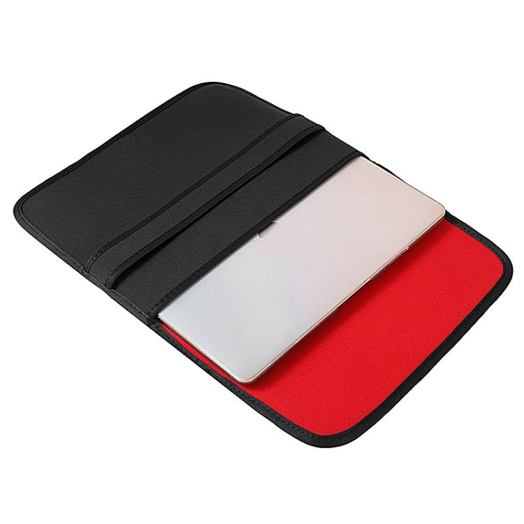 10 Inch Neoprene Laptop Lining Bag Horizontal Section Flap Clutch Bag(Black) by bashfashion