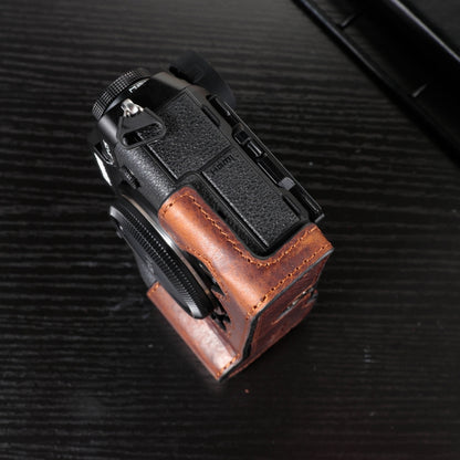 For FUJIFILM X-T5 Camera Cowhide Bag Anti-scratch Protective Case Base Cover(Brown) by bashfashion