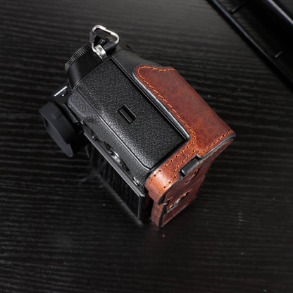 For FUJIFILM X-T5 Camera Cowhide Bag Anti-scratch Protective Case Base Cover(Deep Coffee) by bashfashion