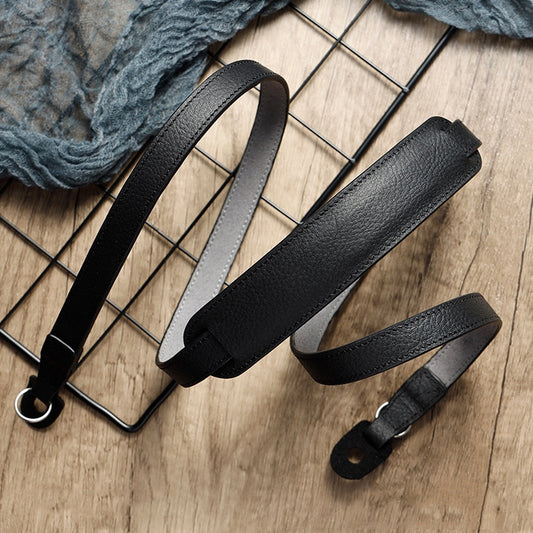 Outdoor Photography Cowhide Leather Camera Shoulder Hanging Neck Winding Strap, Spec: Pure Leather (Black) by bashfashion