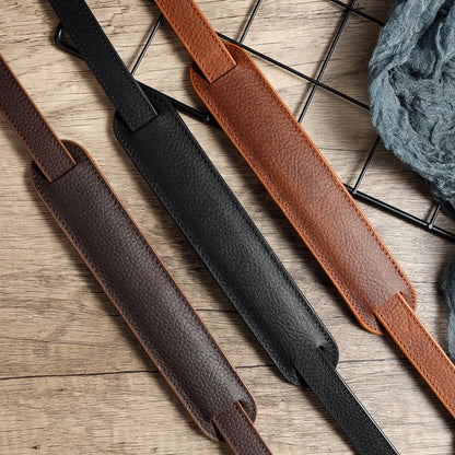 Outdoor Photography Cowhide Leather Camera Shoulder Hanging Neck Winding Strap, Spec: Pure Leather (Black) by bashfashion