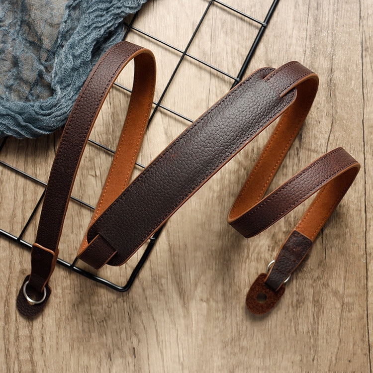 Outdoor Photography Cowhide Leather Camera Shoulder Hanging Neck Winding Strap, Spec: Pure Leather (Deep Coffee) by bashfashion
