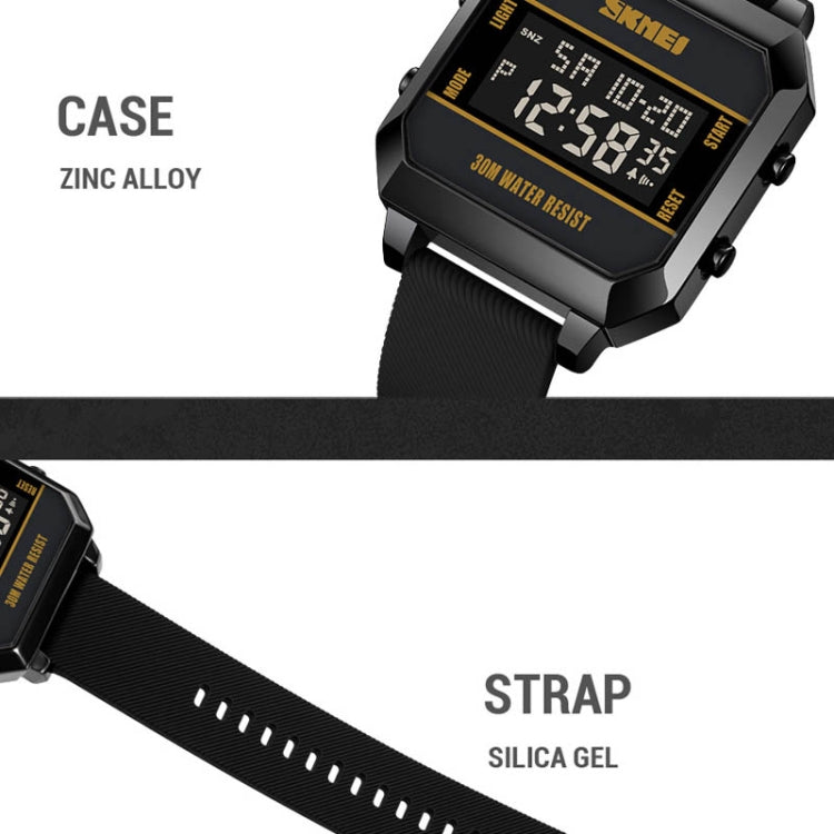 SKMEI 1848 Fashion Multifunctional Student Sports Waterproof Men Watch(Black) by SKMEI