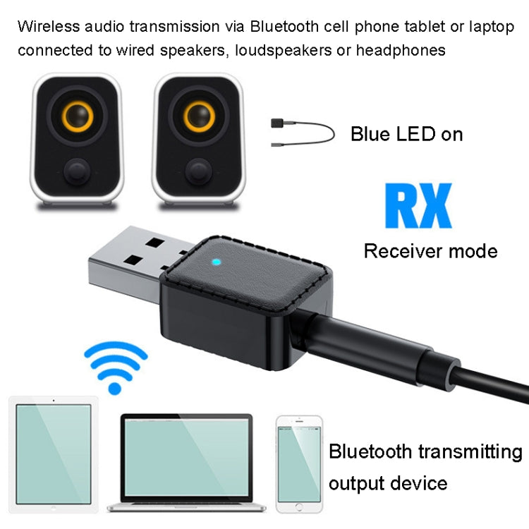 RX-TX-413 USB Bluetooth Receiving Launch 2 In 1 Adapter(White) by bashfashion