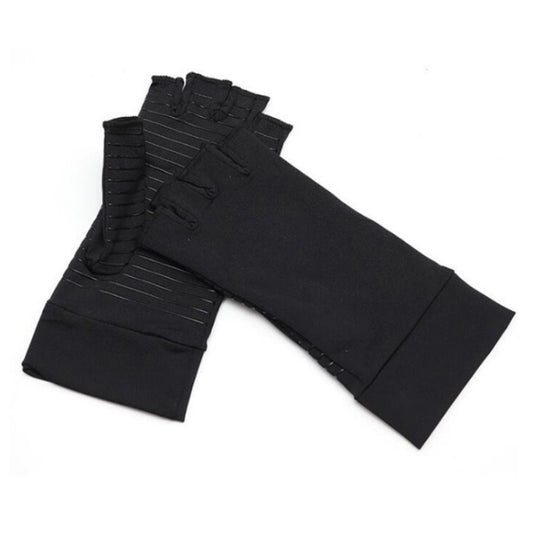 Outdoor Cycling Half Finger Gloves Inflammatory Joint Rehabilitation Silicone Gloves, Size: M(Black) by bashfashion