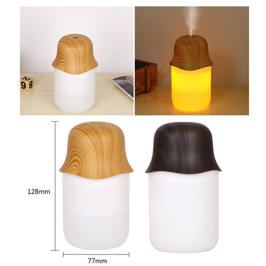 Desktop USB Humidifier Wood Grain Air Aromatherapy Night Light(Dark Color) by bashfashion