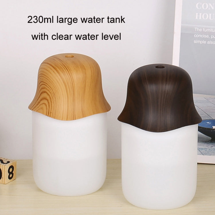 Desktop USB Humidifier Wood Grain Air Aromatherapy Night Light(Dark Color) by bashfashion