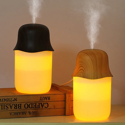 Desktop USB Humidifier Wood Grain Air Aromatherapy Night Light(Light Color) by bashfashion