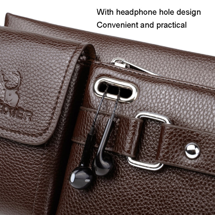 WEIXIER 8117 Men Sports Waist Bag Multi-Function Outdoor PU Bag(Black) by WEIXIER