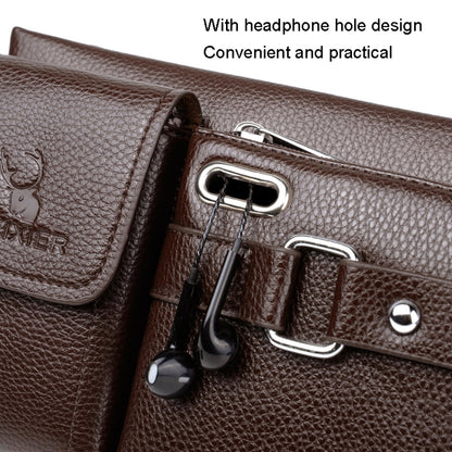 WEIXIER 8117 Men Sports Waist Bag Multi-Function Outdoor PU Bag(Black) by WEIXIER