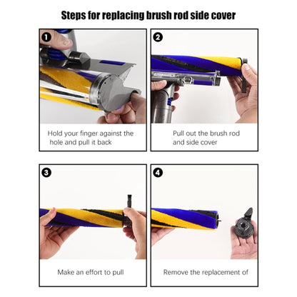 For Dyson V12 V15 Slim Vacuum Cleaner Direct Drive Brush Bar Soft Velvet Suction Head Brush(Red Blue) by bashfashion